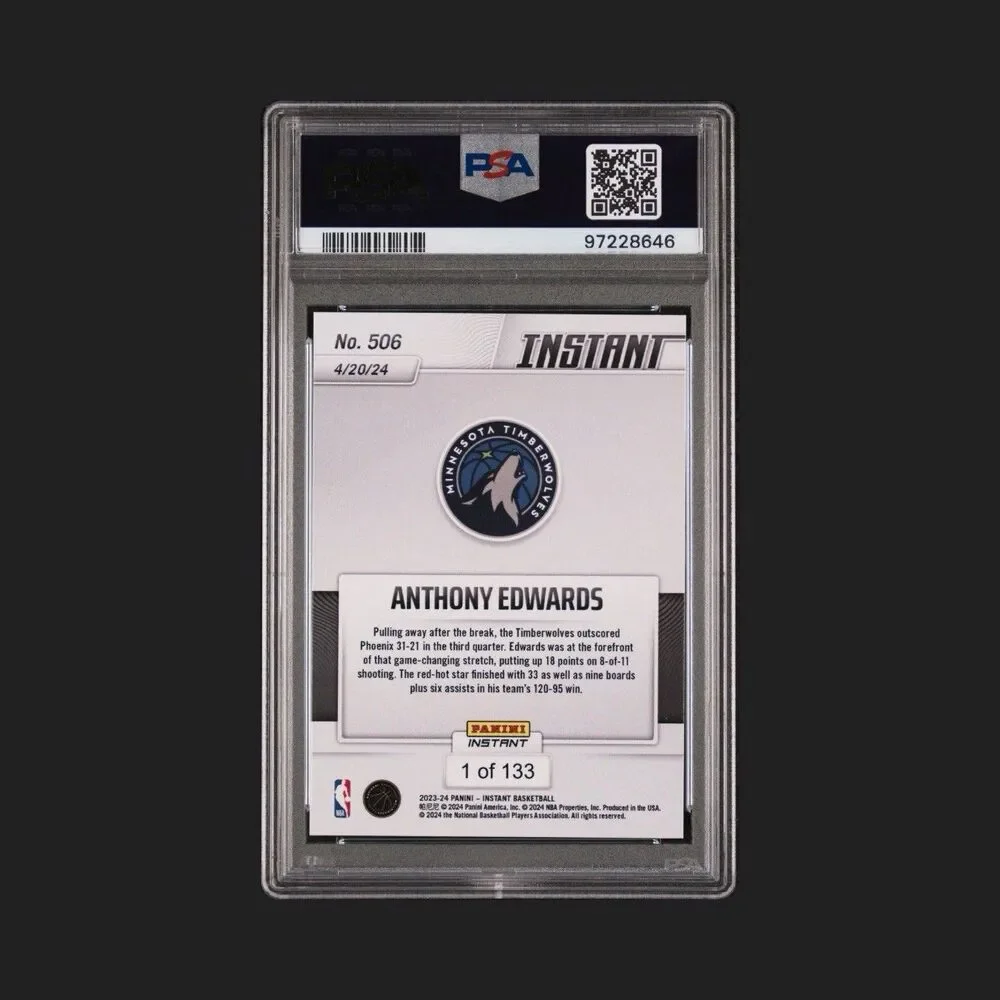 ANTHONY EDWARDS 506 - 2023 PANINI INSTANT - PSA 8